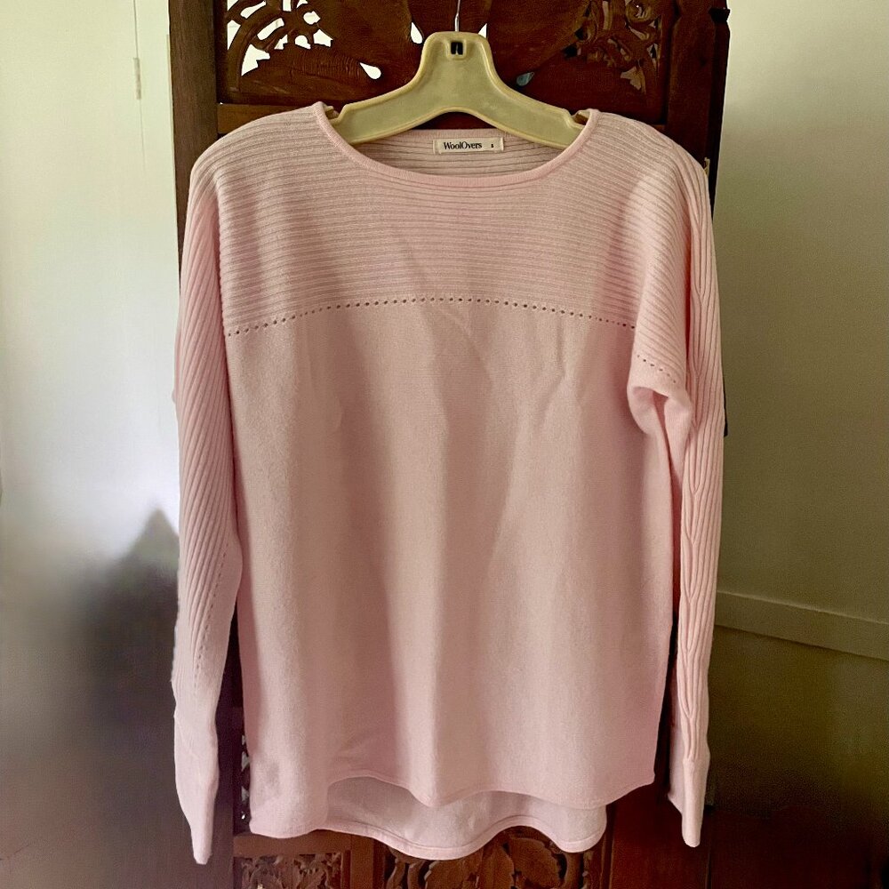 NWOT Woolovers Soft Pink Cashmere and Merino Wool Sweater - S